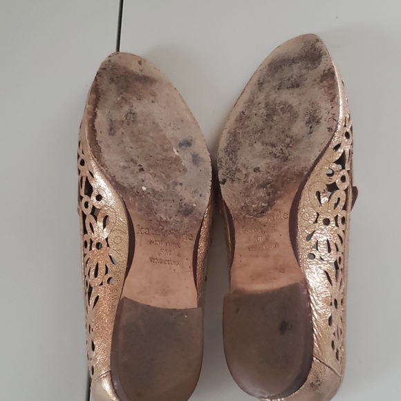 Kate Spade rose gold floral cut-out loafers - Picture 6 of 7